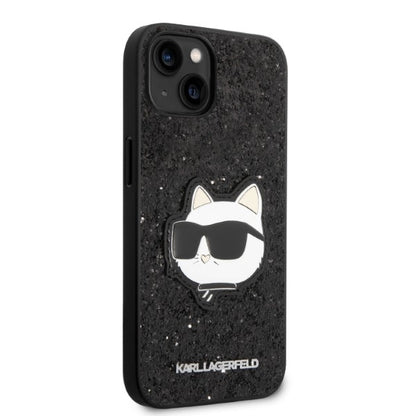 Ovitek za Apple iPhone 14 Plus, Karl Lagerfeld, Glitter Choupette Patch, črn