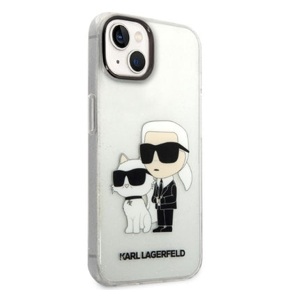 Ovitek za Apple iPhone 14 Plus, Karl Lagerfeld, Glitter Karl & Choupette, Prozoren
