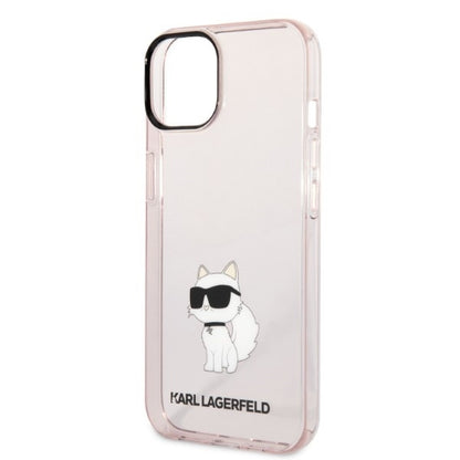 Ovitek za Apple iPhone 14 Plus, Karl Lagerfeld, Ikonik Choupette, Roza