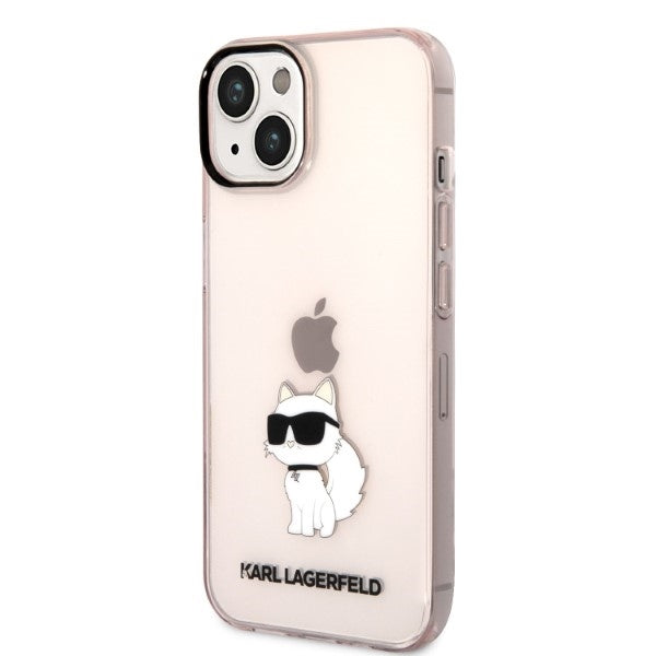 Ovitek za Apple iPhone 14 Plus, Karl Lagerfeld, Ikonik Choupette, Roza