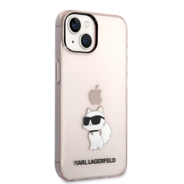 Ovitek za Apple iPhone 14 Plus, Karl Lagerfeld, Ikonik Choupette, Roza