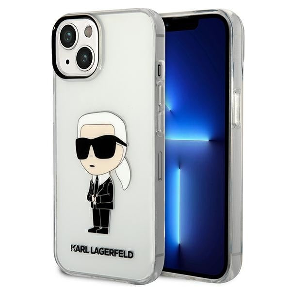 Ovitek za Apple iPhone 14 Plus, Karl Lagerfeld, Ikonik Karl, Prozoren