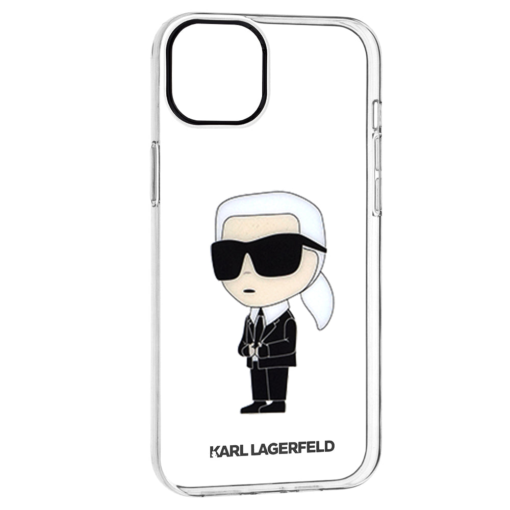 Ovitek za Apple iPhone 14 Plus, Karl Lagerfeld, Ikonik Karl, Prozoren