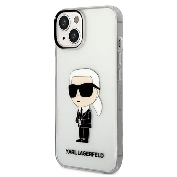Ovitek za Apple iPhone 14 Plus, Karl Lagerfeld, Ikonik Karl, Prozoren