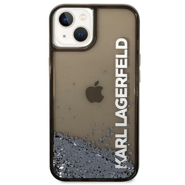 Ovitek za Apple iPhone 14 Plus, Karl Lagerfeld, Liquid Glitter KL Logo, Črn