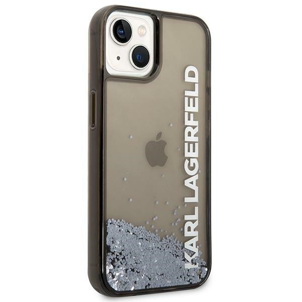 Ovitek za Apple iPhone 14 Plus, Karl Lagerfeld, Liquid Glitter KL Logo, Črn
