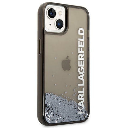 Ovitek za Apple iPhone 14 Plus, Karl Lagerfeld, Liquid Glitter KL Logo, Črn