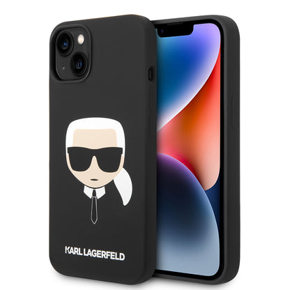 Ovitek za Apple iPhone 14 Plus, Karl Lagerfeld, Silicone Karl's Head, črn