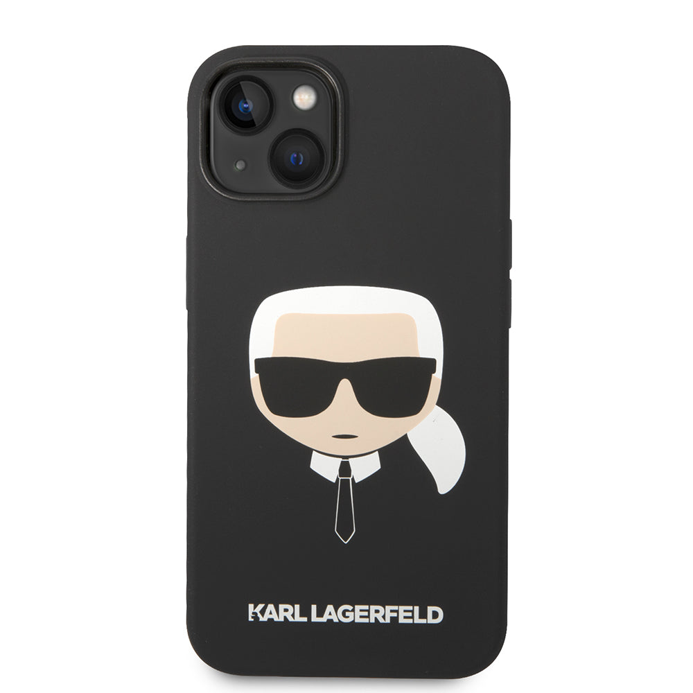 Ovitek za Apple iPhone 14 Plus, Karl Lagerfeld, Silicone Karl's Head, črn