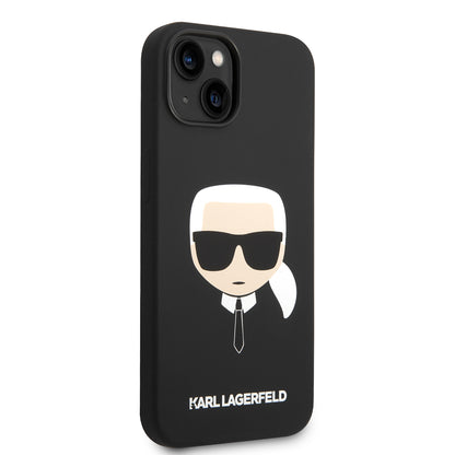 Ovitek za Apple iPhone 14 Plus, Karl Lagerfeld, Silicone Karl's Head, črn