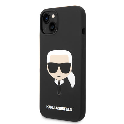 Ovitek za Apple iPhone 14 Plus, Karl Lagerfeld, Silicone Karl's Head, črn