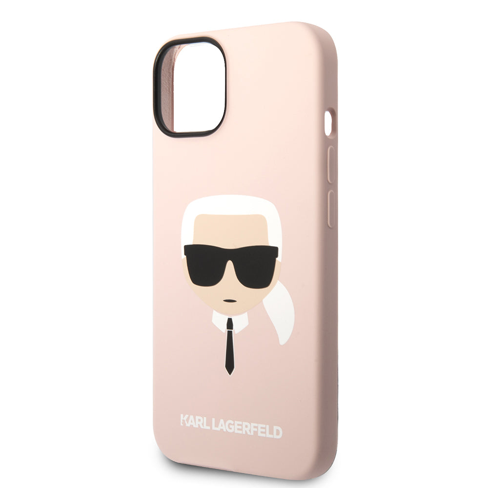 Ovitek za Apple iPhone 14 Plus, Karl Lagerfeld, Silicone Karl's Head, Roza