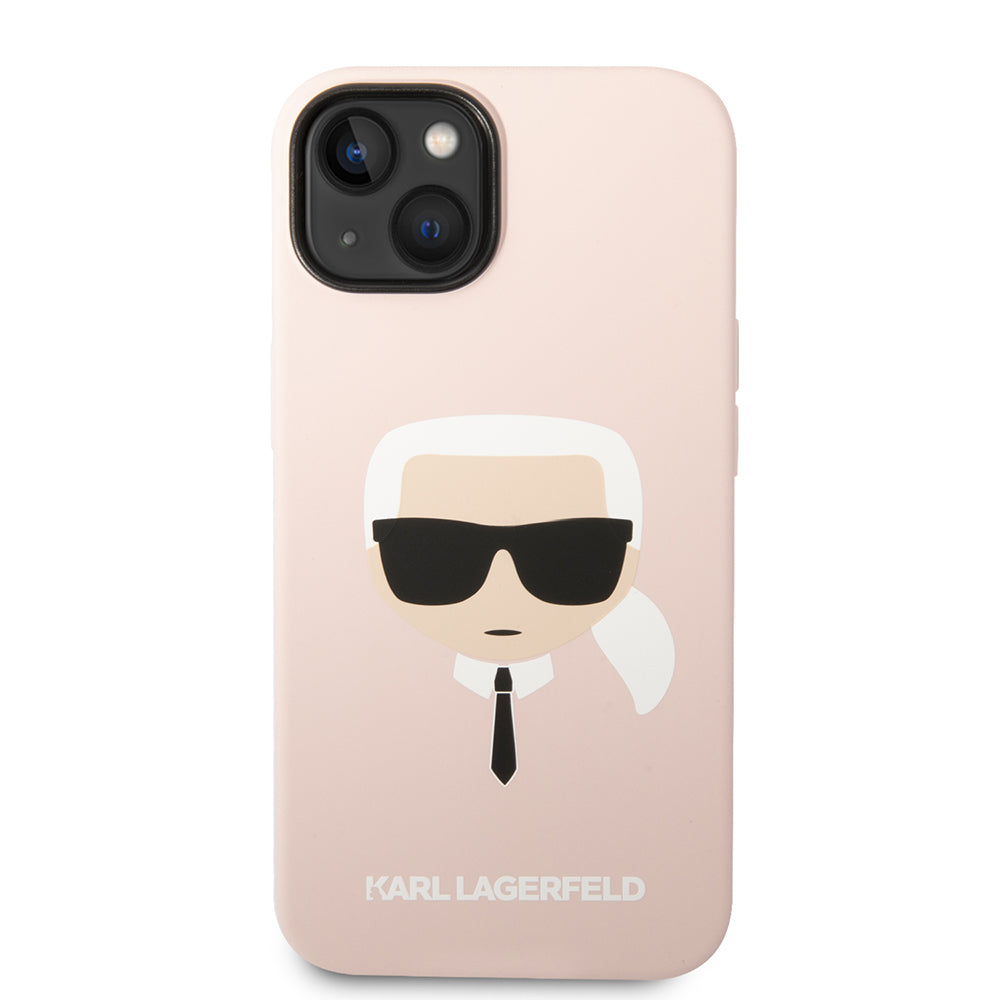 Ovitek za Apple iPhone 14 Plus, Karl Lagerfeld, Silicone Karl's Head, Roza