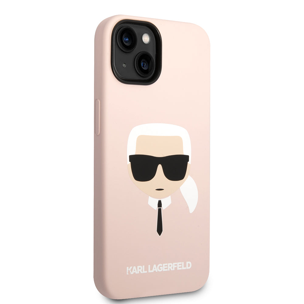 Ovitek za Apple iPhone 14 Plus, Karl Lagerfeld, Silicone Karl's Head, Roza