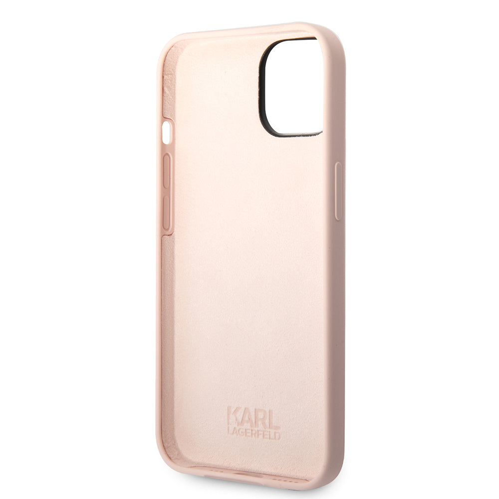 Ovitek za Apple iPhone 14 Plus, Karl Lagerfeld, Silicone Karl's Head, Roza