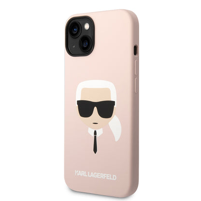 Ovitek za Apple iPhone 14 Plus, Karl Lagerfeld, Silicone Karl's Head, Roza