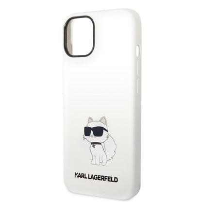 Ovitek za Apple iPhone 14 Plus, Karl Lagerfeld, Silicone Choupette, Bela