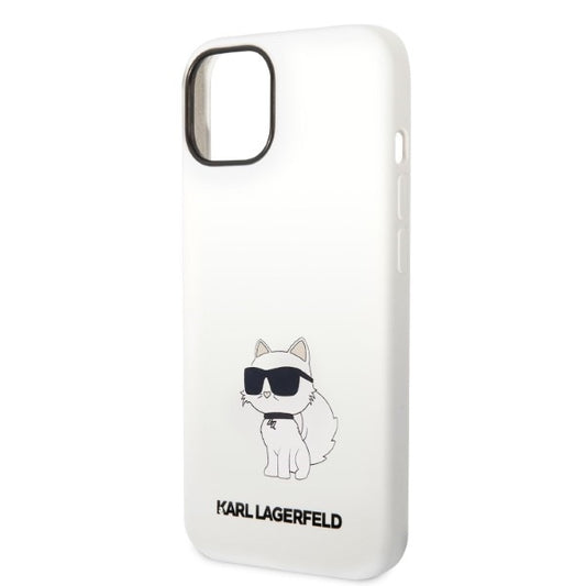 Ovitek za Apple iPhone 14 Plus, Karl Lagerfeld, Silicone Choupette, Bela
