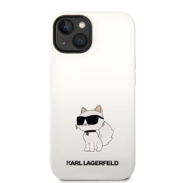 Ovitek za Apple iPhone 14 Plus, Karl Lagerfeld, Silicone Choupette, Bela