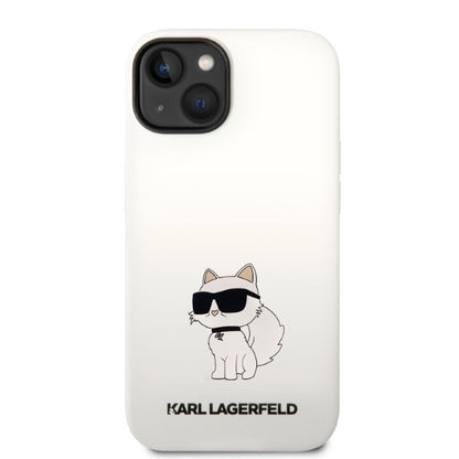 Ovitek za Apple iPhone 14 Plus, Karl Lagerfeld, Silicone Choupette, Bela