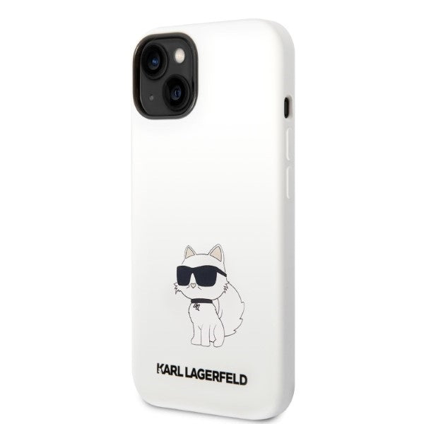 Ovitek za Apple iPhone 14 Plus, Karl Lagerfeld, Silicone Choupette, Bela