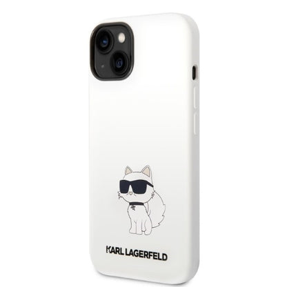 Ovitek za Apple iPhone 14 Plus, Karl Lagerfeld, Silicone Choupette, Bela