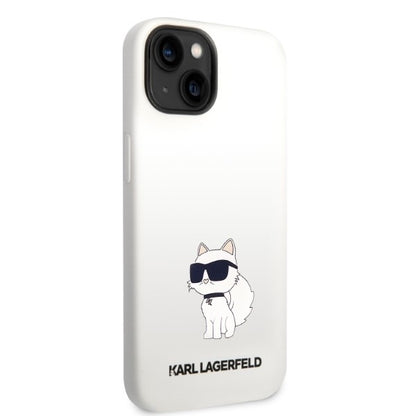 Ovitek za Apple iPhone 14 Plus, Karl Lagerfeld, Silicone Choupette, Bela