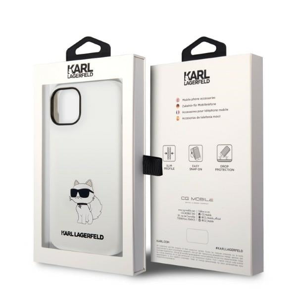 Ovitek za Apple iPhone 14 Plus, Karl Lagerfeld, Silicone Choupette, Bela