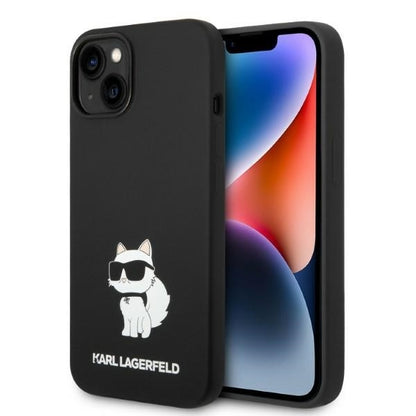 Ovitek za Apple iPhone 14 Plus, Karl Lagerfeld, Silicone Choupette, črn