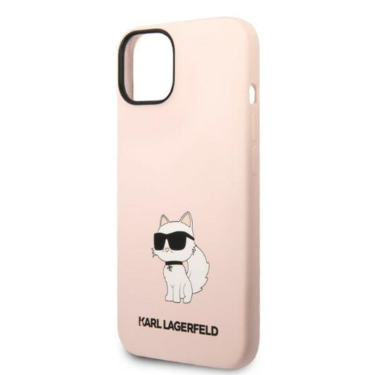 Ovitek za Apple iPhone 14 Plus, Karl Lagerfeld, Silicone Choupette, Roza