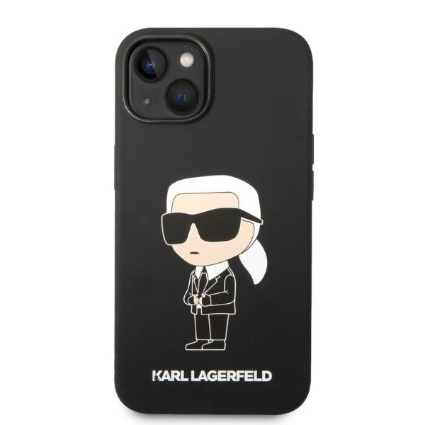 Ovitek za Apple iPhone 14 Plus, Karl Lagerfeld, Silicone Ikonik Karl, črn.