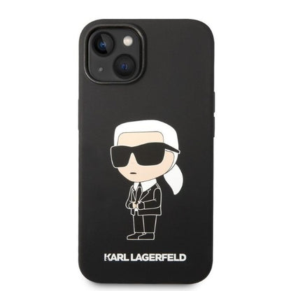 Ovitek za Apple iPhone 14 Plus, Karl Lagerfeld, Silicone Ikonik Karl, črn.