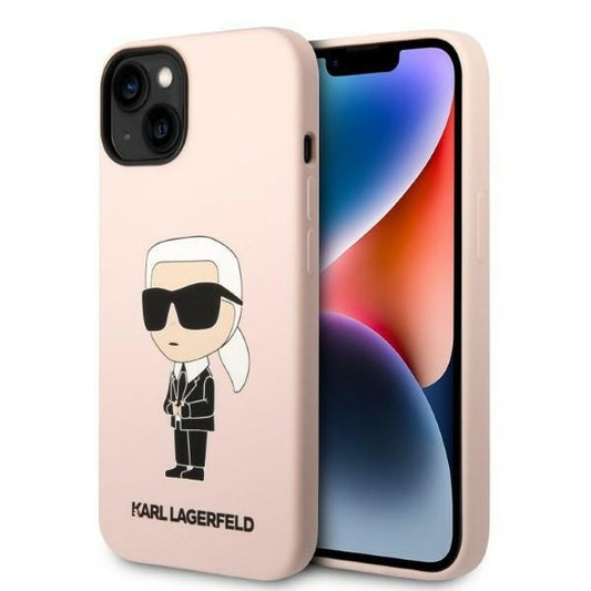 Ovitek za Apple iPhone 14 Plus, Karl Lagerfeld, Silicone Ikonik Karl, Roza