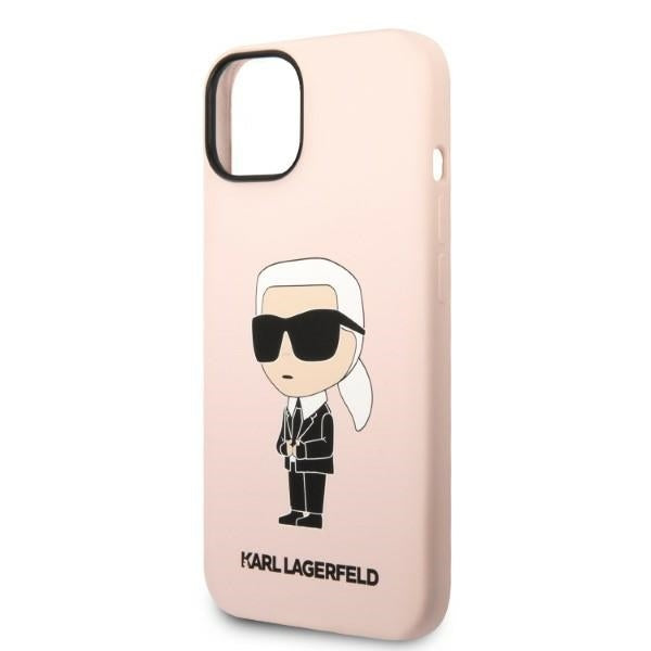 Ovitek za Apple iPhone 14 Plus, Karl Lagerfeld, Silicone Ikonik Karl, Roza