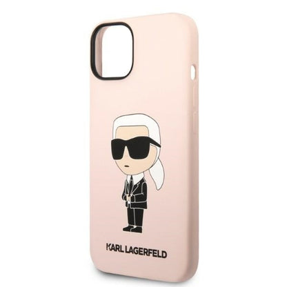 Ovitek za Apple iPhone 14 Plus, Karl Lagerfeld, Silicone Ikonik Karl, Roza