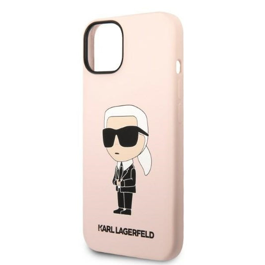 Ovitek za Apple iPhone 14 Plus, Karl Lagerfeld, Silicone Ikonik Karl, Roza
