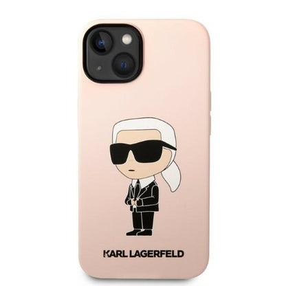 Ovitek za Apple iPhone 14 Plus, Karl Lagerfeld, Silicone Ikonik Karl, Roza