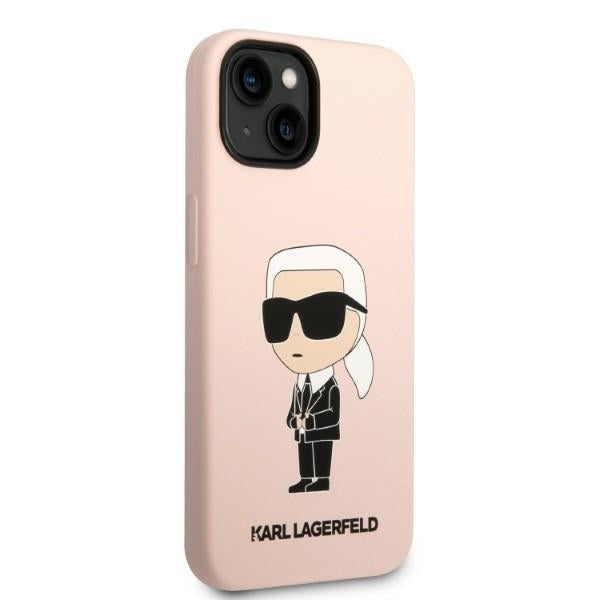 Ovitek za Apple iPhone 14 Plus, Karl Lagerfeld, Silicone Ikonik Karl, Roza