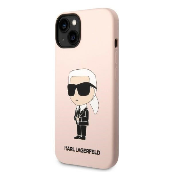 Ovitek za Apple iPhone 14 Plus, Karl Lagerfeld, Silicone Ikonik Karl, Roza