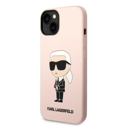 Ovitek za Apple iPhone 14 Plus, Karl Lagerfeld, Silicone Ikonik Karl, Roza