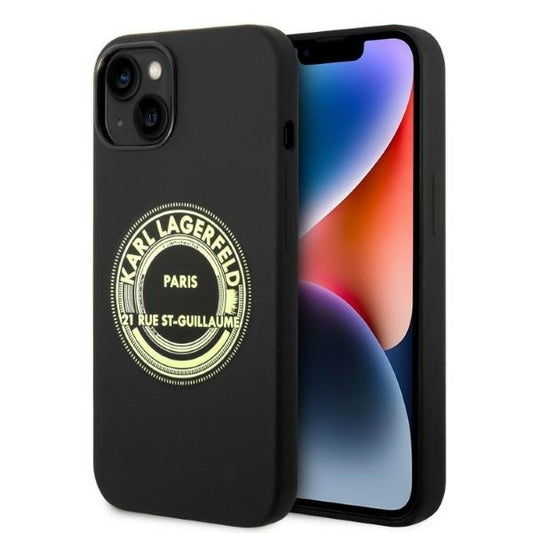 Ovitek za Apple iPhone 14 Plus, Karl Lagerfeld, silikon RSG, črn