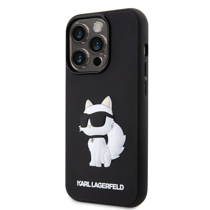 Ovitek za Apple iPhone 14 Pro, Karl Lagerfeld, 3D Rubber Choupette, črn
