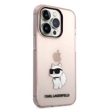 Ovitek za Apple iPhone 14 Pro, Karl Lagerfeld, Ikonik Choupette, Roza