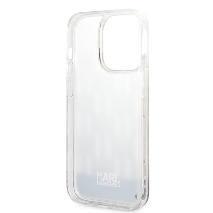 Case for Apple iPhone 14 Pro, Karl Lagerfeld, Liquid Glitter Monogram, Silver