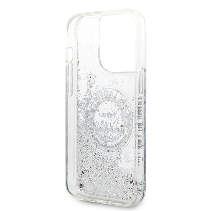 Ovitek za Apple iPhone 14 Pro, Karl Lagerfeld, Liquid Glitter RSG, Srebrn.