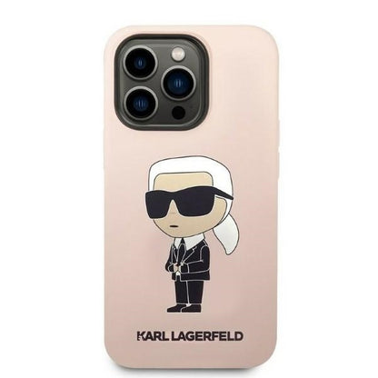 Ovitek za Apple iPhone 14 Pro, Karl Lagerfeld, Silicone Ikonik NFT, Roza