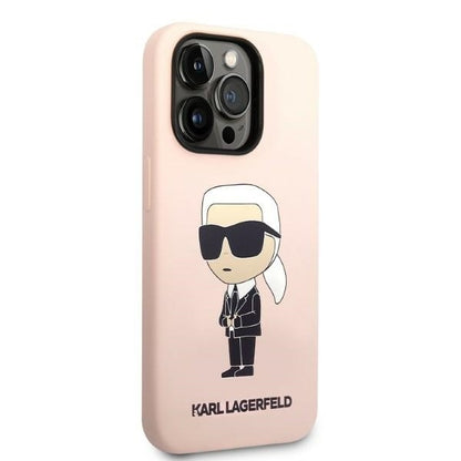 Ovitek za Apple iPhone 14 Pro, Karl Lagerfeld, Silicone Ikonik NFT, Roza