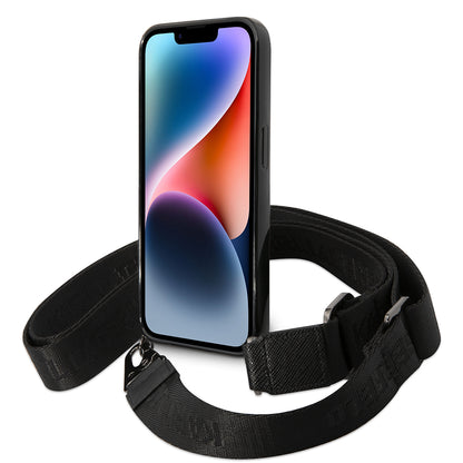 Ovitek za Apple iPhone 14 Pro Max, Karl Lagerfeld, Color Stripes with Strap, Roza