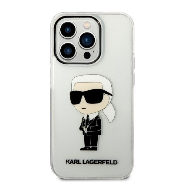 Ovitek za Apple iPhone 14 Pro Max, Karl Lagerfeld, Ikonik Karl, Prozoren