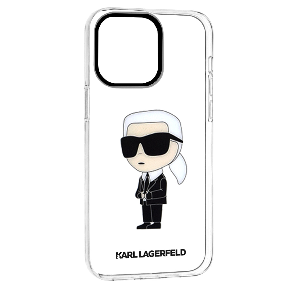 Ovitek za Apple iPhone 14 Pro Max, Karl Lagerfeld, Ikonik Karl, Prozoren